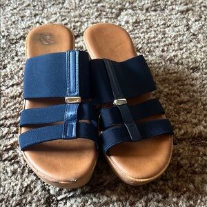 Women's Navy Slide Sandals